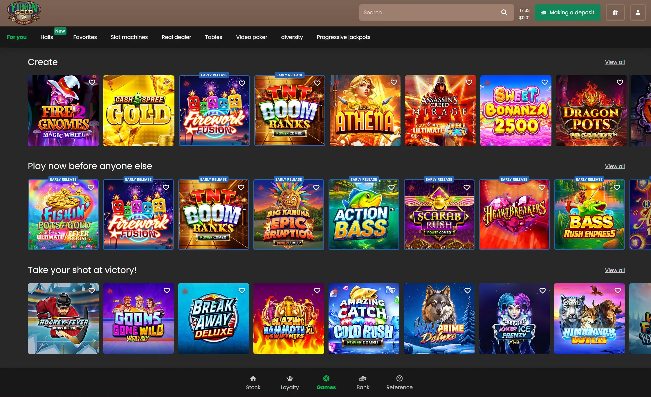 Banking and support within the mobile platform - Yukon Gold Casino app